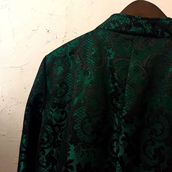 Bianca Nygard Sexy Black+Green Paisly Blazer New - Picture 3 of 16